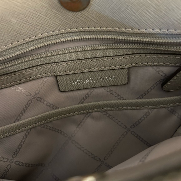 Michael Kors Gray Satchel with Sleek Design and Metallic Accents - Picture 6 of 16
